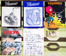 RARE~1st  Flaming Carrot~ VISIONS #1+ #2~SIGNED + #3+ #4 +Drawing+ Card Set 1979