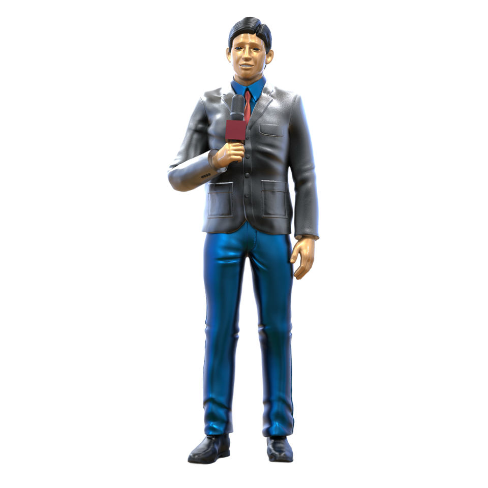 1/18 Diorama Figure Model Photographer Journalist Street Interview ...