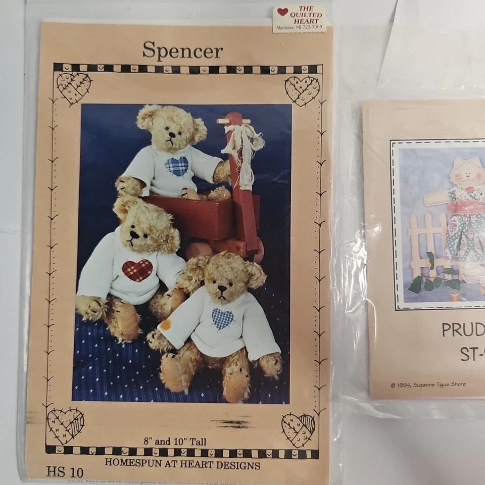 Animal 2 SEWING PATTERN ONLY Spencer Teddy Bear Prudence Cat For Fabric - Image 3 of 4