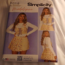 Simplicity S3118 Corset Bustier Skirt Sewing Pattern Uncut Women s 8-16 2020s