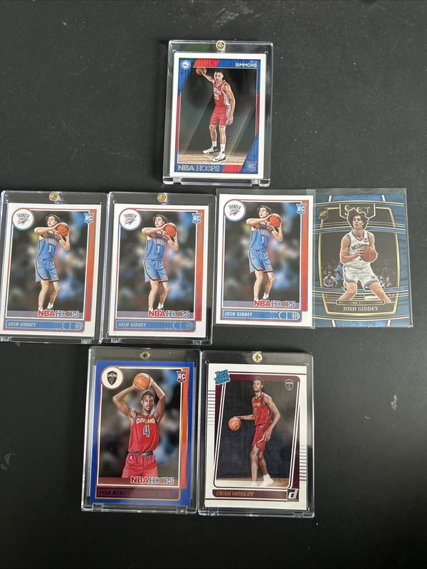 Josh Giddey Rookie RC Lot Hoops 2021-22 #202 Select #58 Evan Mobley Blue #234 +