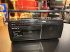 Sony CFM-130 AM/FM Radio Cassette Recorder Boombox TESTED w/ Tape Works AC/Batt