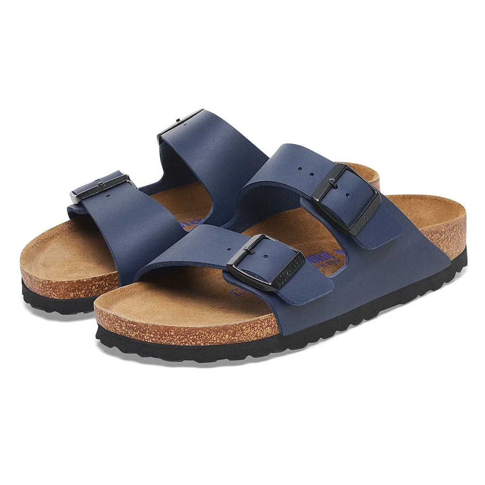 Birkenstock Arizona Blue Soft Footbed Birko-Flor Synthetic Sandal Women's shoes