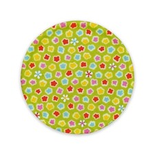 TATSU-CRAFT Yuzen Washi Coasters Cherry Blossom and Confetti Candy Designs Green