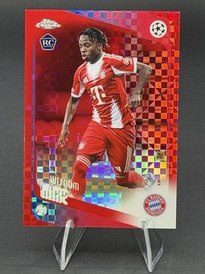 25-26 Topps Chrome UEFA  Wisdom Mike RC Rookie SP #88 Red Geometric Refractor /5