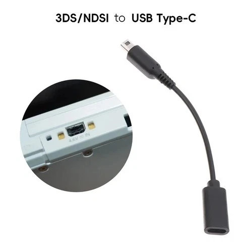 USB Type-C Adapter Converter Charger Cable for Nintendo New 3DS 2DS DSi XL LL