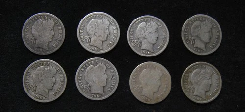 (8) 1906 Barber Dimes (5) Philadelphia (1) Denver (1) New Orleans (1) San Franci