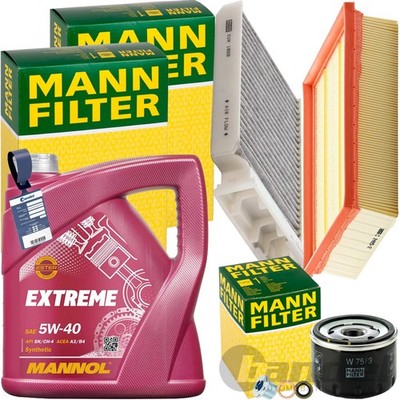 MANN INSPEKTIONSKIT+5L MANNOL 5W-40 ÖL passend für RENAULT CLIO 3 MODUS 1.4-1.6