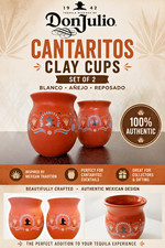 Don Julio Tequila Cantaritos Clay Cups (Set of 2) Blanco Anejo Reposado