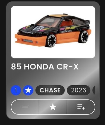 Hot Wheels 2026 Silver Series Neon Speeders '85 Honda CR-X #7/8
