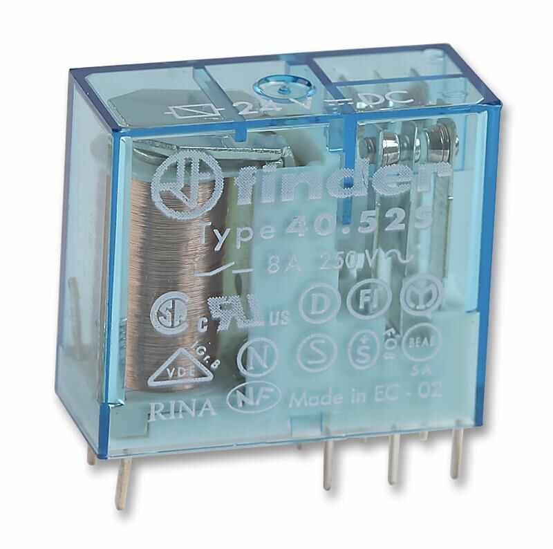 FINDER - Relay, PCB 5A DPCO 24V dc
