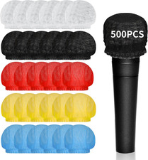 500 Pcs Disposable Microphone Covers, Windscreen Microphone Cover Non-Woven, Dis