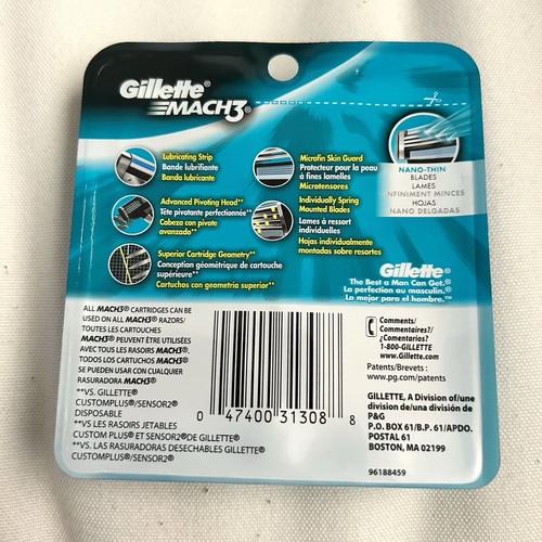 Gillette Mach3 Mach 3 Refill Razor Blades Pack of 10 New - Picture 2 of 2