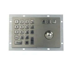 18 Keys Vandal-Proof Industrial Keyboard Metal Numeric Keypad With Trackball