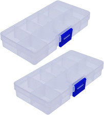 Plastic Jewelry Organizer Box Clear Storage Bead Case for Little Crafts/Arts 2 P