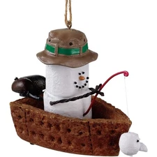 Midwest S'mores Fishing Boat Christmas Tree Ornament 4 Inch Multicolor