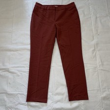 Cato Deep Rust Cotton Blend Mid Rise Elastic Waist Pockets 14 Slacks