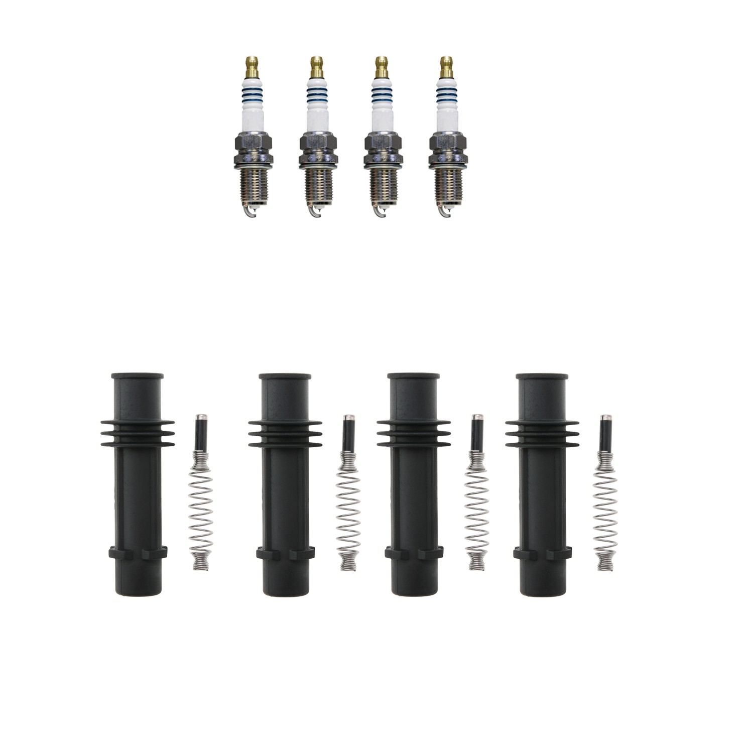 Denso 4 Iridium Power Plugs  NGK Ignition Coil Boots Kit for Cruze Encore Sonic