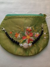 Haori Himo 16cm "Snowflake" With Sparkly Beads With Hook