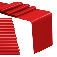 12 Pack Satin Table Runner 12 x 108 Inch Long Satin Table Runners for Red