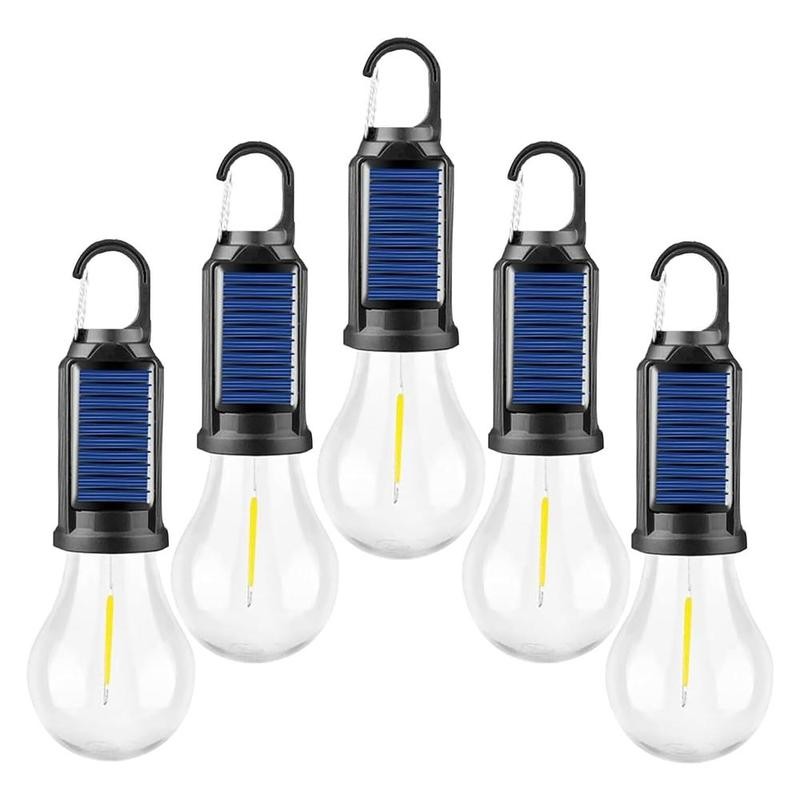 Solar LED Camping Light IPX4 Waterproof 3 Modes Hook for Hiking Emergency Use