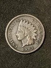 1907 Indian Head Cent Penny Reverse Die Crack  US Coin Free Shipping