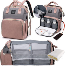 Zaino per Pannolini Con Lettino - Zaino Fasciatoio Mamma Multifunzione Grande Co