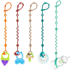 Toy Straps for Baby, 5Pcs Adjustable Toy Holder for Stroller Accessories, Silico