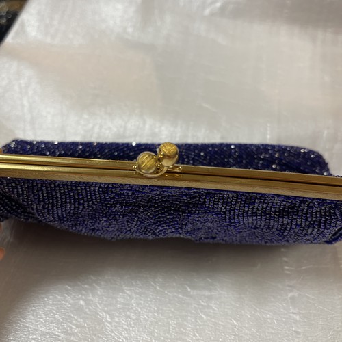 Walborg Lila Perlen Abendtasche Clutch Made in Belgium Vintage - Bild 4 von 7