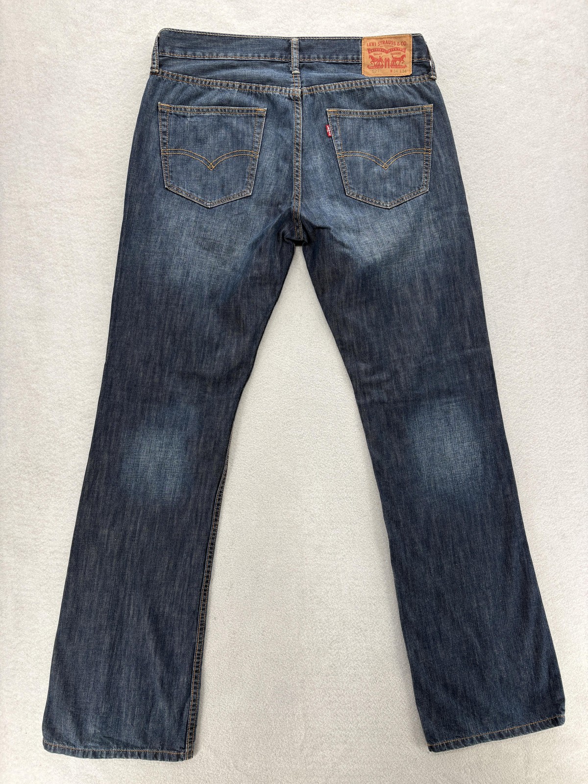 Levis 527 Jeans Mens 34x34 Blue Medium Wash Slim Bootcut Denim 5-Pocket Cowboy thumbnail 13