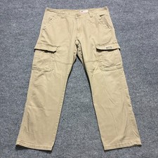 Wrangler Mens Cargo Pants Size 38x30 Beige Relaxed Fit Utility Outdoor Mid Rise
