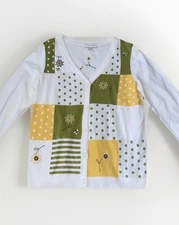 Christopher & Banks Sweater Embroidered Bees Flowers Cardigan  Women’s Medium