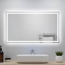 Rettangolo Specchio bagno LED con dimmerabile e disappannamento memoria
