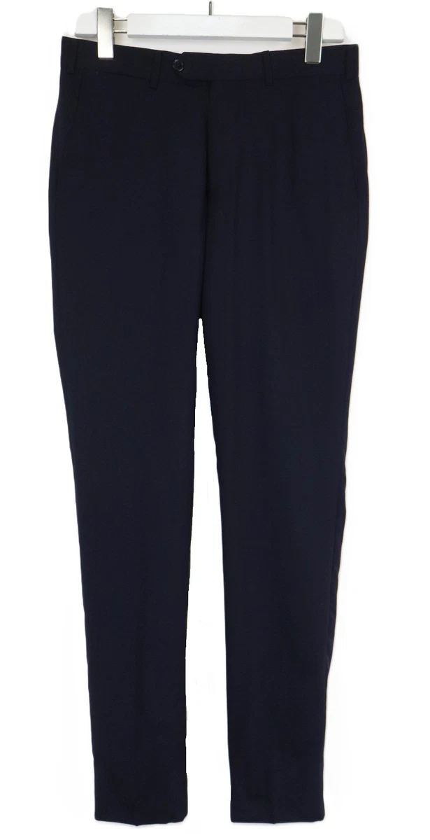 YYI Uomo Pantaloni Classici da Smoking a Righe Piatte con Vita sul Davanti