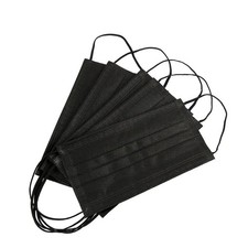 100-Pack Black Disposable Face Mask 3-Ply Non Medical Surgical Earloop Cover
