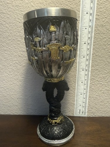Medieval Swords Dragon Wine Goblet GOT D&D Game Chalice of Merchandise 7OZ