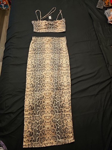 Sassy Snake Skirt Set Size L Brand New With Tags From Fashion Nova