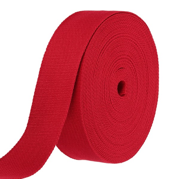 Baumwollband 2 Zoll 15.3 Yard Polyester Baumwollband Riemen Rot-image