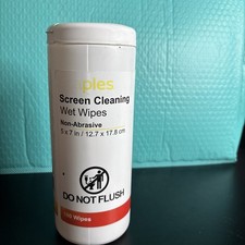 STAPLES Screen Cleaning Wet Wipes 100ct 5x7" ST61848 Non-Abrasive
