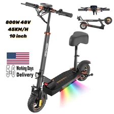 800W Adults Electric Scooter 48V 12.5Ah 28 mph 10'' Foldable Off Road E-Scooter