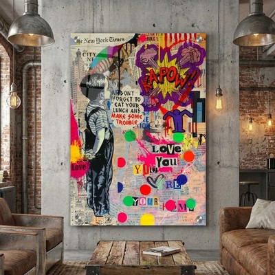 Exclusive!Motiv Banksy Love your Home 90x120 cm Premium Acrylglas/Pop Art Bilder