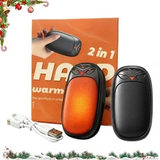 Hand Warmers Rechargeable 2 Pack, 6000mAh Electric Hand Warmers Pocket Heater