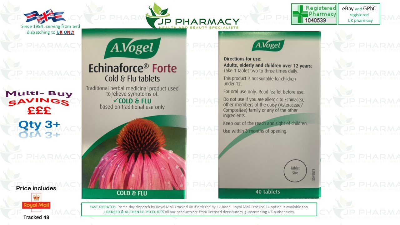 A.vogel 750 Mg Echinaforce Forte Cold And Flu 40 Tablets - Image 2