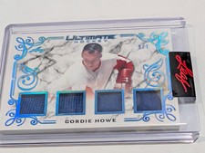 Gordie Howe "Mr. Hockey" 2023 Leaf Ultimate Hockey #HI-04 Quad Relic 5/7