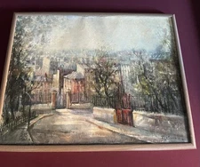Lucien DeLarue Original Painting Oil On Canvas Paris Scene Signed Framed
