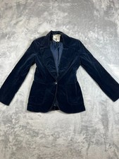 VTG Nordstrom Point Of View Top Womens Size 8 Blue Suede Blazer