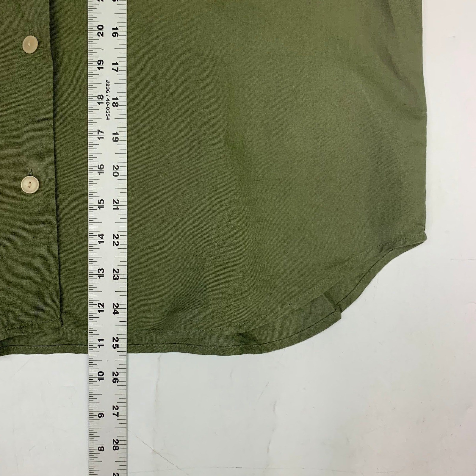 Uniqlo Womens Linen Blend Open Collar Short Sleeve Shirt Olive Green Size L NWT thumbnail 14