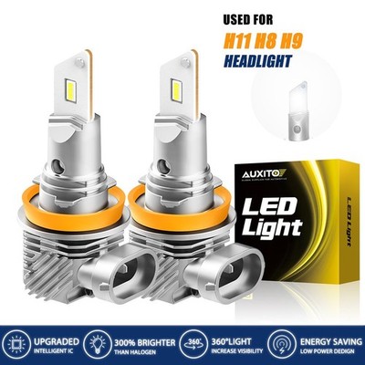 AUXITO H11 H8 H9 LED Headlight Kit High Low Beam Bulbs Super Bright 6000K White