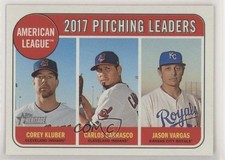 2018 Topps Heritage League Leaders Jason Vargas Carlos Carrasco Corey Kluber n1u