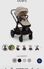 Nuna Demi Next Stroller  Rider Board, Biscotti, Hood/Canopy, Rubber Tires